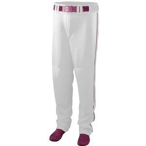 ASI Series Baseball/Softball Pant with Piping - 1446 - White/ Maroon